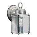 Forte One Light Olde Nickel Clear Beveled Panels Glass Wall Lantern 1005-01-54